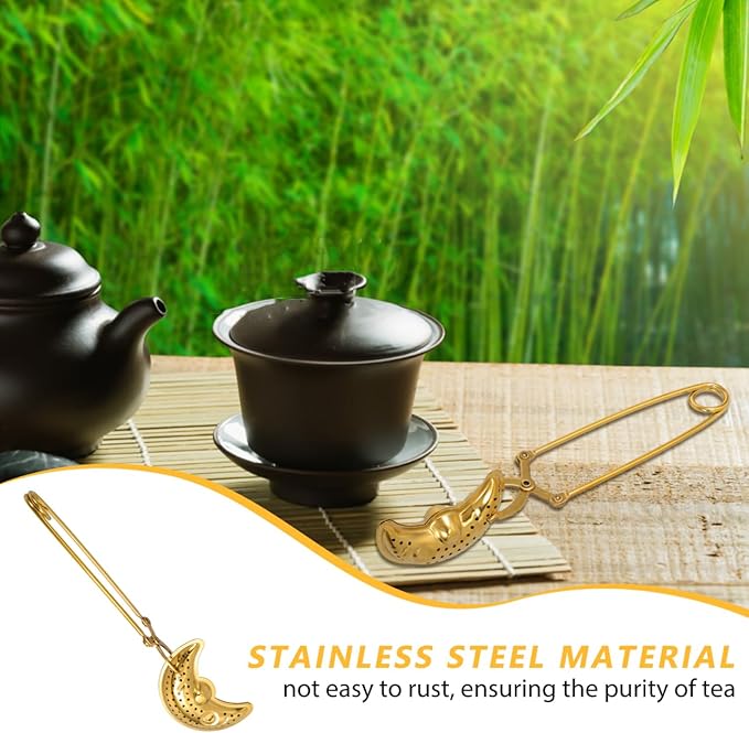 LIFKOME Stainless Steel Tea Infuser with Handle Unique Design for Loose Leaf Tea Reusable Mesh Strainer for Home Office and Travel Use Tea Brewer Accessory