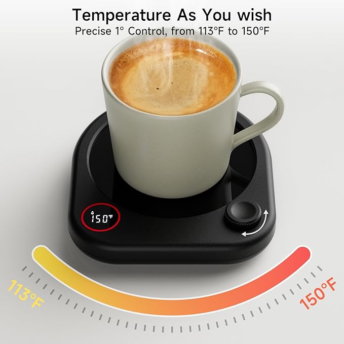 Coffee Mug Warmer Set, Heated Coffee Cup for Desk with Auto Shut Off, Smart Electric Heater for Tea Milk Beverages Candle with Adjustable Temperature Display