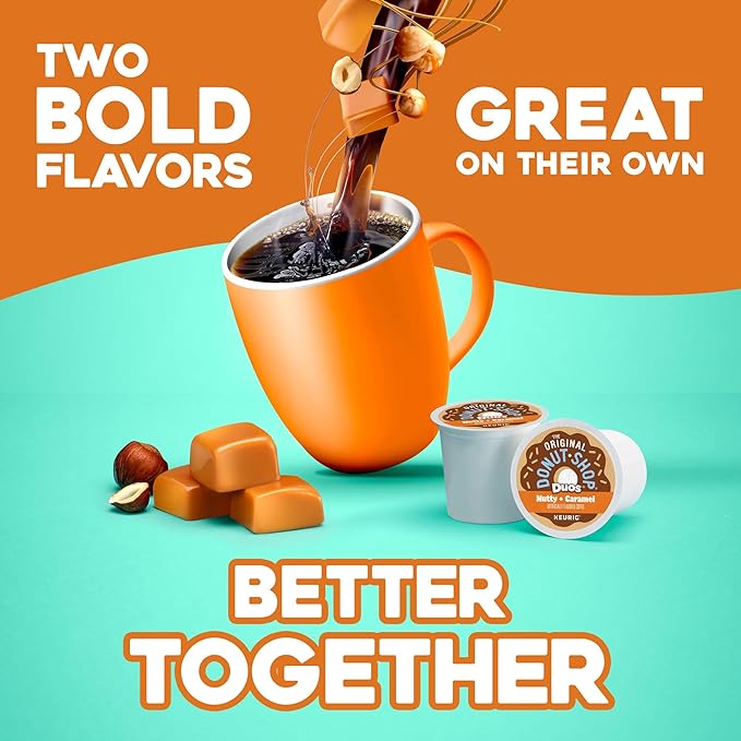 The Original Donut Shop Duos Nutty + Caramel Keurig Single-Serve K-Cup Pods, Medium Roast Coffee, 96 Count
