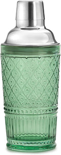 Godinger Cocktail Shaker, Martini Shaker, Glass Cocktail Shaker, Vintage Decor - 17oz, Claro Collection, Sage