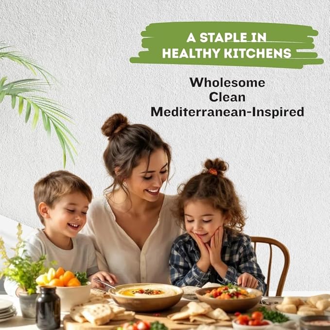 Organic Tahini Paste 16 oz (1lb) - Smooth Tahini Organic from Hulled Sesame Seeds - USDA Certified, Kosher, Gluten Free - Creamy Tahini Sauce & Sesame Paste for Cooking - The Holly Tree