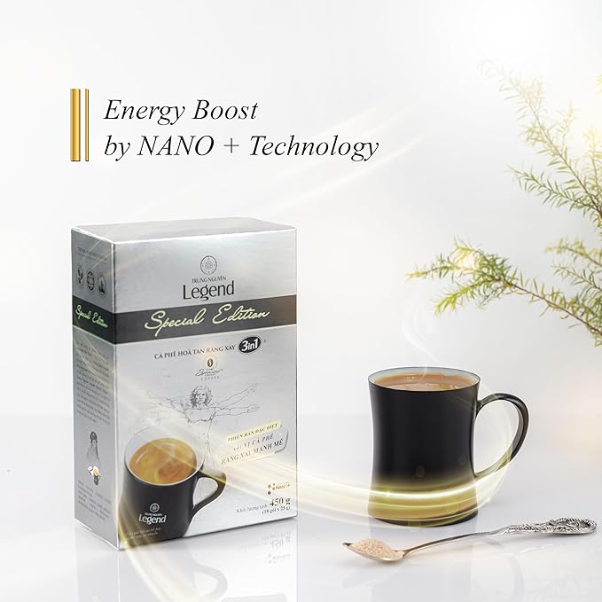 TRUNG NGUYEN LEGEND SPECIAL EDITION Premium Instant Coffee for Energy Boost by NANO+ Technology, Non-Dairy Creamer, Coffee Mix - Strong and Pure Vietnamese Instant Coffee (18 Packets/Box)