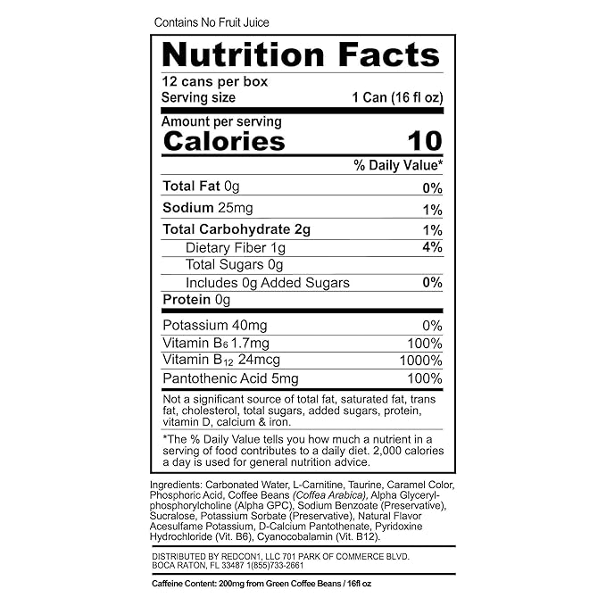 REDCON1 JOLT Root Beer Energy Drink - 200mg Caffeine Drink with L-Carnitine & Taurine - High Performance Energy Drinks with Nootropics - Root Beer (12 Count)