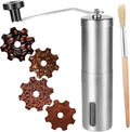 Manual Coffee Bean Grinder with Ceramic Burr Adjustable Coarseness Capacity 30g Portable Hand Mill for Home Office Traveling Camping