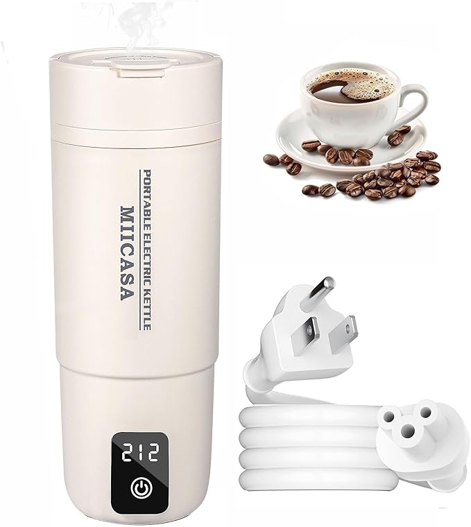 Travel Electric Kettle,Miicasa Dual Voltage 120-230V Portable Water Heater with 6 Temperature Preset and Auto Shut-Off Boil Dry,for Global Use