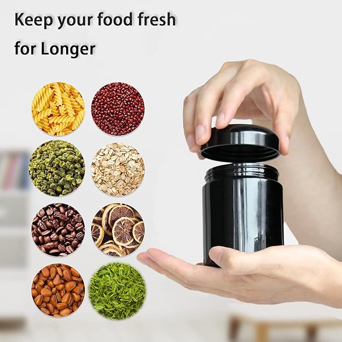 Black Glass Airtight Storage Container Jar 300ml with UV Protection for Spice Coffee