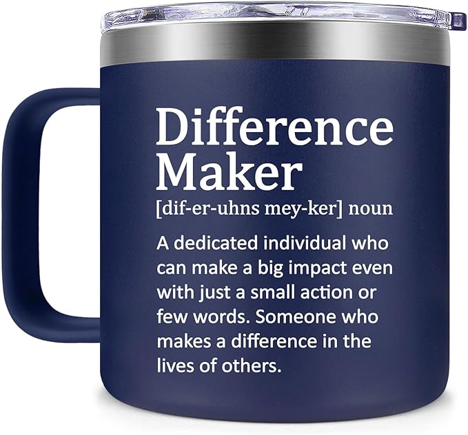 Fufendio Thank You Gifts for Men - Difference Maker Mug 14oz for Employee - Christmas, Birthday Gift for Men - Appreciation Gifts for Coworker, Teacher, Boss, Friend