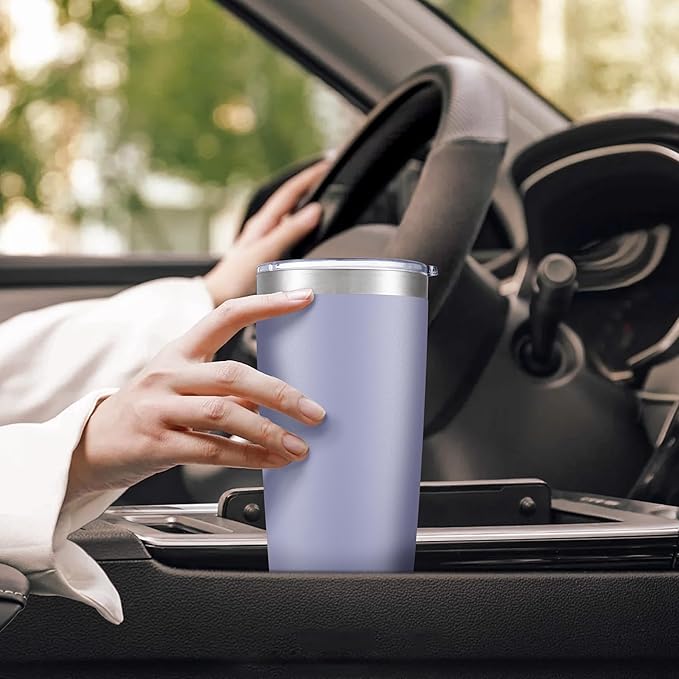 20 oz Tumbler with Lid Stainless Steel Double Wall Vacuum Insulated Tumblers Powder Coated Cups Travel Mug Keep Drinks Cold and Hot, Cosmic Lilac
