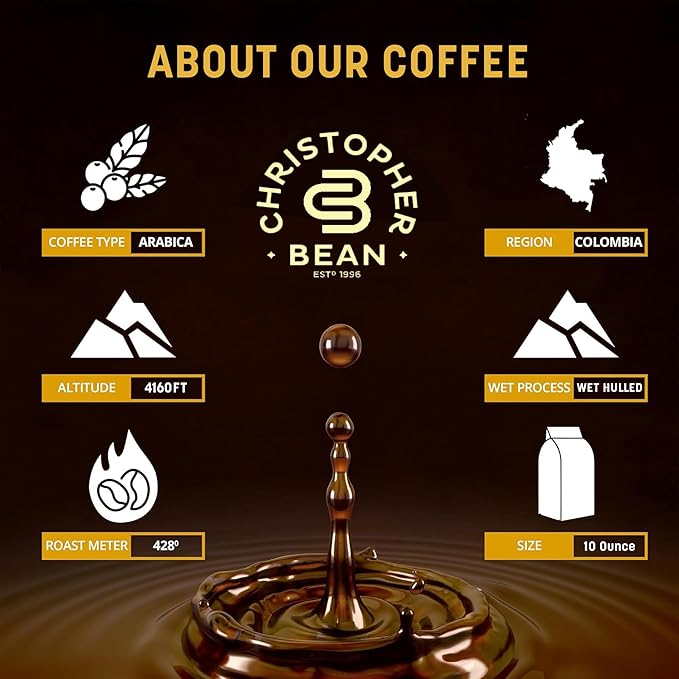 Christopher Bean Coffee - Certified Kosher - Decaf Ground Universal Drip Tiramisu Flavored Coffee with Medium Roast | Tiramisu Coffee No Sugar with 100% Arabica, No Fats, Non-GMO | 10-Ounce