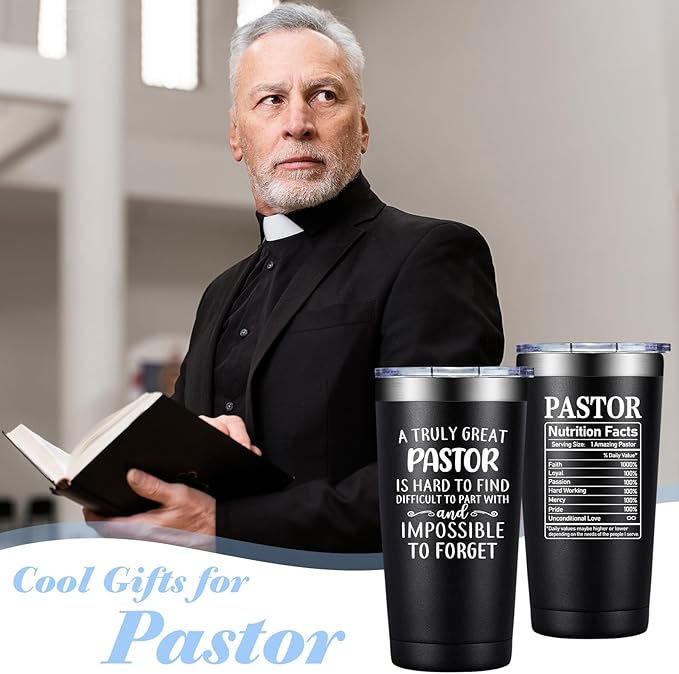 Pastor Gifts for Men - Pastor Christmas Appreciation Gifts - Thank You, Religious, Christian Gift for Pastors - 20oz Tumbler