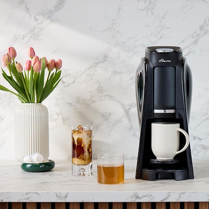 Flavia Aroma Brewer - Coffee Machine, Makes Coffee, Lattes, Tea, and other Hot or Iced Beverages with Single-Serve Freshpacks, Multiple Brew Sizes, Black