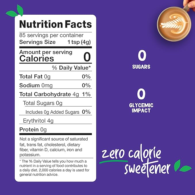 Pyure Organic Stevia Blend | Granulated Sugar Substitute with Zero Calories & Carbs | Keto, Diabetic & Vegan Friendly | Sugary Taste Alternative | USDA Organic, Non-GMO | Good For Baking | 12oz