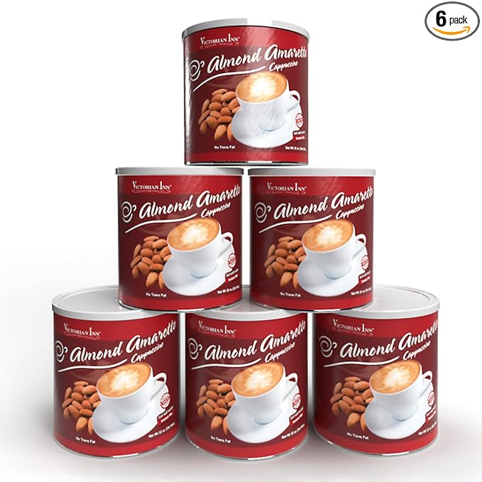Victorian Inn Instant Cappuccino, Almond Amaretto, 2 Pound (Pack of 6)