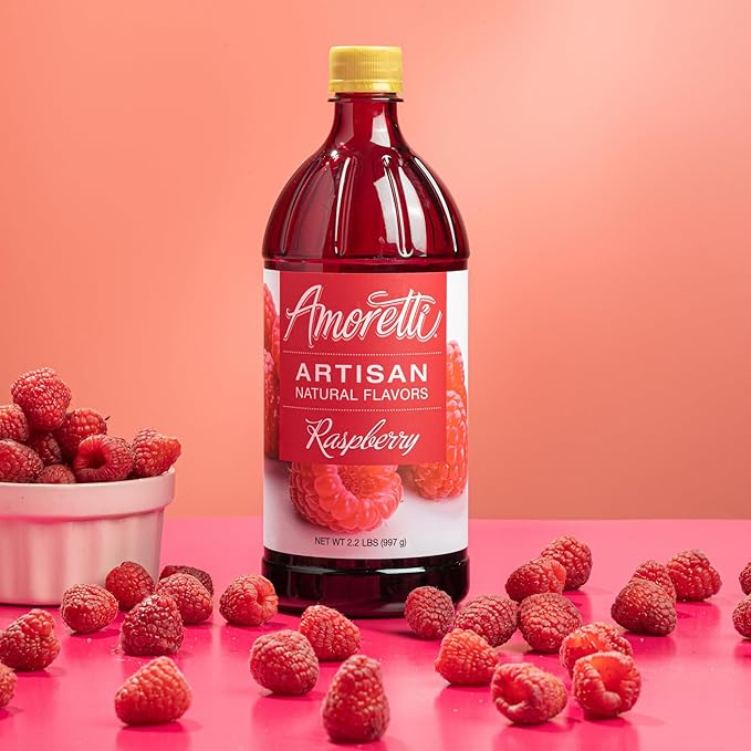 Amoretti - Natural Raspberry Artisan Flavor Paste, 2.2 lbs, Perfect For Ice Cream, Beverages, Cakes, and more, Preservative Free, Vegan, Gluten Free, No Artificial Sweeteners, Highly Concentrated