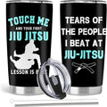 Jiu Jitsu Gifts, BJJ Brazilian Gifts, 20oz Stainless Steel Tumbler with Lid Straw