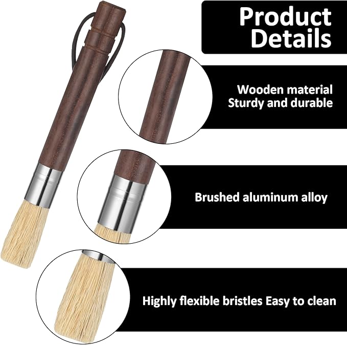 3 Pack Coffee Grinder Brush, Espresso Machine Brush with Wooden Handle and Natural Bristles, Coffee Grinder Cleaner Brushes for Home Kitchen Barista Espresso Machine