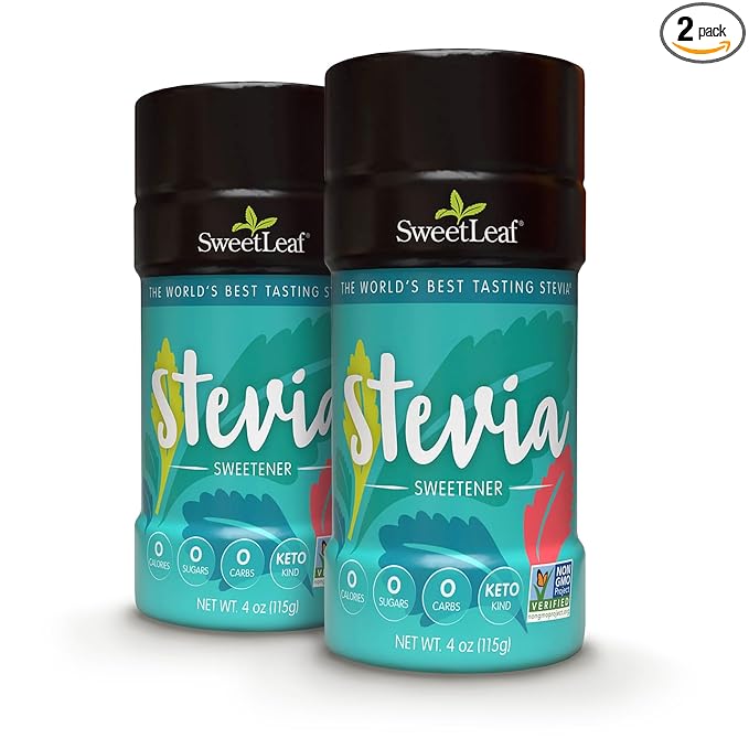 SweetLeaf Stevia Powder Shaker Jar - Zero Calorie Sweetener with Stevia Leaf Extract, No Artificial Sweetener Additives, Sugar Free, Keto Friendly, Non GMO, Gluten Free - 4 Oz (Pack of 2)