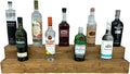 Tiered Bottle Shelf | 2 Tier Liquor Bottle Display | Bar Organization | Display Shelf | Wine Shelf | Bar Display | Kitchen Counter Shelf (18", Early American)