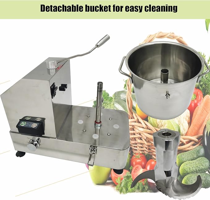 12L Commercial Meat Vegetable Food Processor, 2000W Stainless Steel Electric Vegetable Blender Cutter Meatball Beater Grinder Processing Machine for Vegetables Fruits Ginger Garlic Peanut