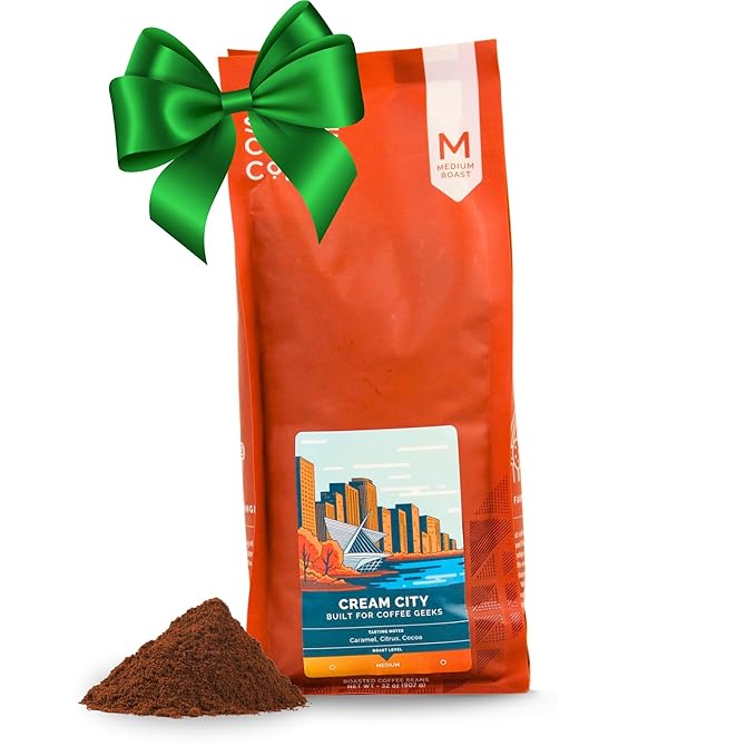 Stone Creek Coffee Medium Roast Ground Coffee – 2 LB (Pack of 1) – Specialty Smooth and Sweet Fresh Roasted Coffee Beans with Fruity/Chocolate Tasting Notes, Cream City