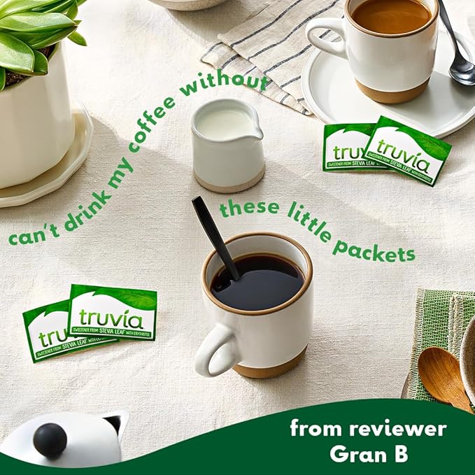 Truvia Calorie-Free Sweetener Stevia Leaf Packets, 140 Count (9.87 oz Carton)