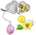 1PCS Loose tea infuser，Stainless Steel Tea Strainers for Loose Tea，tea leaves infuser，Fine mesh tea ball + crystal pendant，Suitable for brewing all loose leaf teas (1, Amethyst)