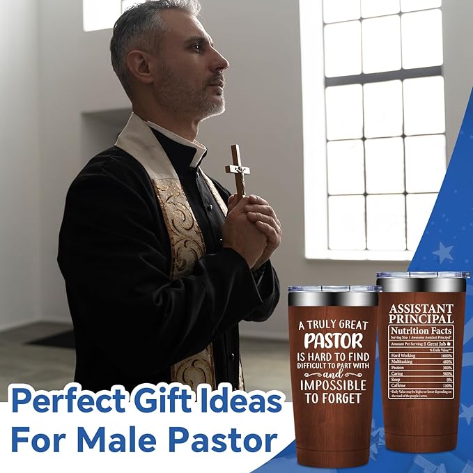 Pastor Gifts for Men - Pastor Christmas Appreciation Gifts - Thank You, Religious, Christian Gift for Pastors - 20oz Tumbler