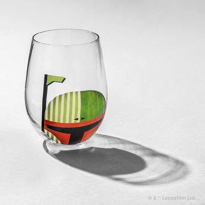 JoyJolt Star Wars™ Helmet Hues Tumblers Stemless Glasses. Set of 4 Large 19oz Glass Drinking Glasses, Wars Kitchen Gifts and, Collectibles for Adults