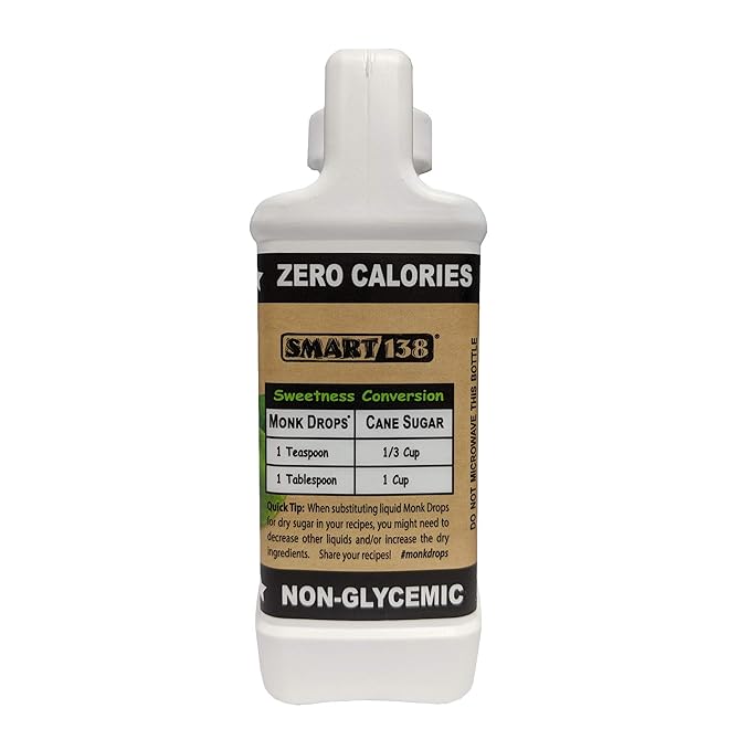 Monk Drops - 100% Monkfruit Liquid Sweetener, Zero Glycemic, Zero Calories, Zero Sugar, No Added Water, Concentrated Monk Fruit (350 Servings) (Original, 8 Fl Oz Jug)