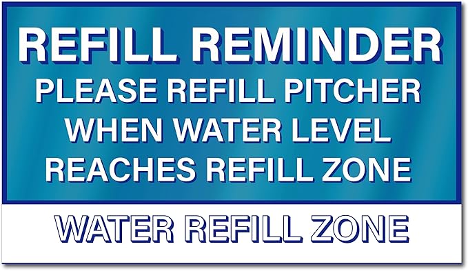 Please Refill Water Pitcher Reminder Sticker, 3.5 x 2.0 Water Dispenser Stickers, Compatible with Brita Water Pitcher, Water Jug Decal Label, Shared Kitchen Essentials Decor, Blue 1 pc Made in USA
