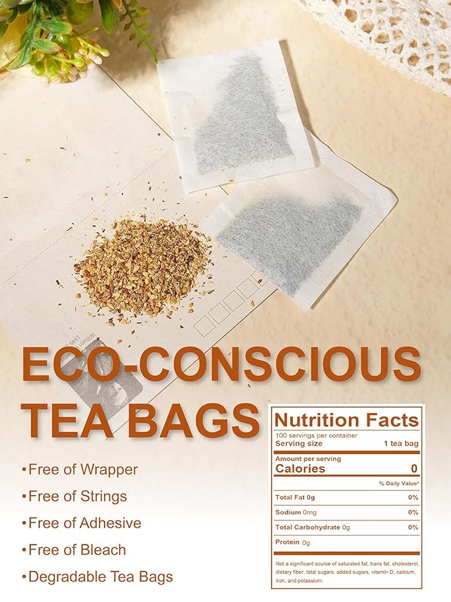 TeeLux Honey Ginger Tea Bags, Warming Blend with Ginger, Fennel, Rooibos & Rosehips, Smooth & Spicy, Caffeine Free, 100 Count