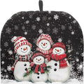 Snowman Family Tea Cozy Tea Pot with Warmer Fashion Teapot Insulated Cotton Kettle Kitchen Dust Cover for Housewife Small Tea Pot Cozy Cover with Keep Warming Teapot Gift for Kettle Cover