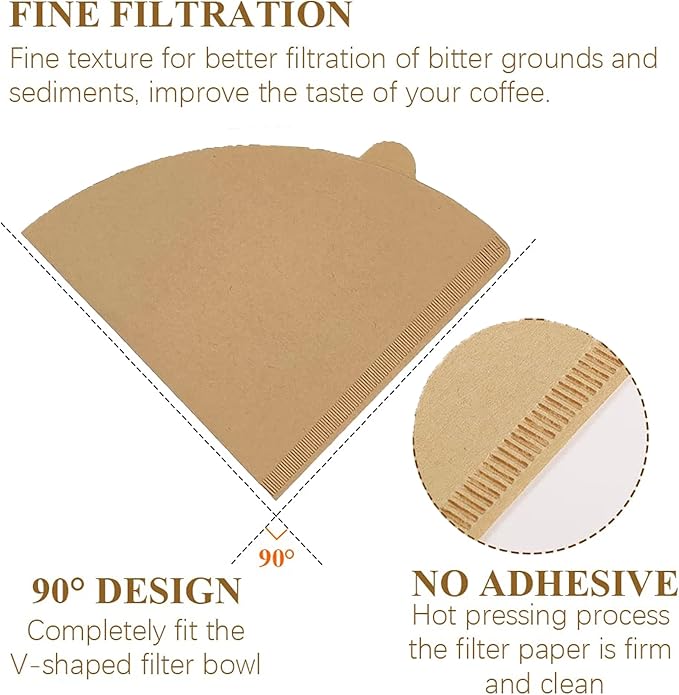 Coffee Filter 01,Set of 200 V01 Coffee Filters Size 01 Cone Coffee Filters Natural Unbleached Disposable Coffee Filter Paper For Pour Over Coffee Dripper and Coffee Maker(1-2 Cup)