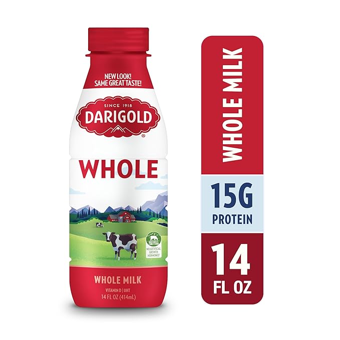 Darigold Shelf Stable Whole Milk with 12 Essential Nutrients, 15g Protein, rsBT Free - 14oz, 12 Pack (Whole)