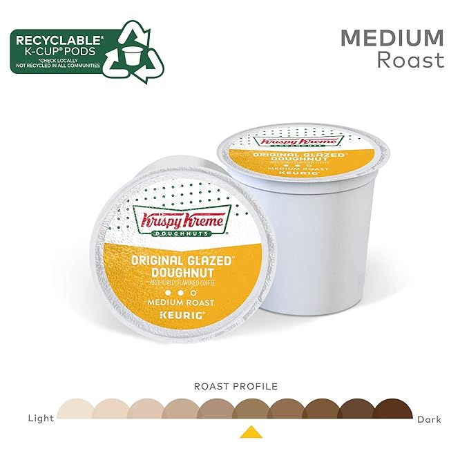 Krispy Kreme Original Glazed Doughnut, Single-Serve Keurig K-Cup Pods, Flavored Medium Roast Coffee, 96 Count