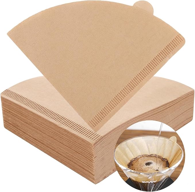 Adove Coffee Filter, Size 02 Cone Coffee Filters Disposable, 200 Count Unbleached Natural Paper Filters 2-4 Cup, 2 Cone For Pour Over and Drip Coffee Maker (200)