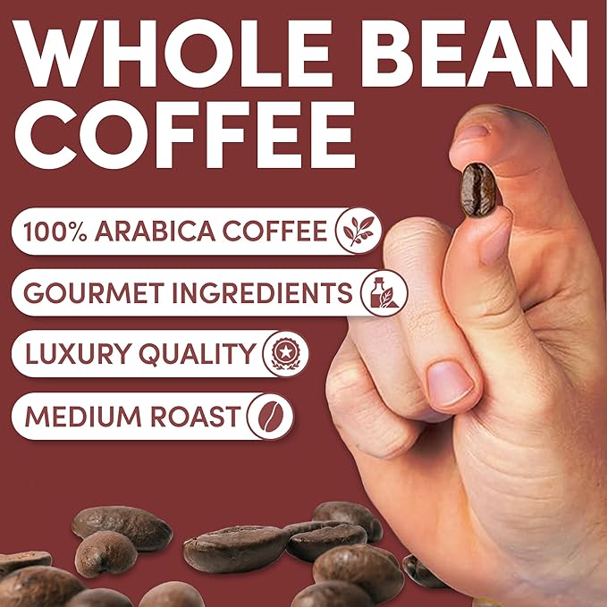 Sarasota Coffee Whole Bean Hazelnut | Medium Roast Gourmet Flavored Coffee Beans | Low Acid, Mold Free, Specialty Grade Bulk Beans | 5lb (80 oz)
