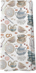 Vintage Teacups Kitchen Dish Towels, Retro French Garden Tea Lover Gifts for Women Men, Coffee Cups Teapots Kitchen Decor, Tea Time Hand Towels Kitchen Bathroom Tea Towels Decorations, 16x24inch