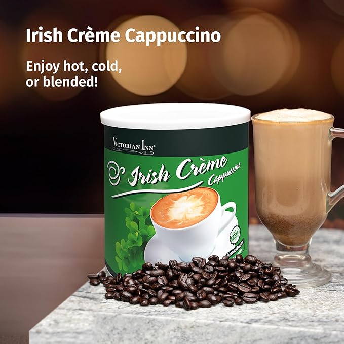 Victorian Inn Instant Cappuccino - Irish Crème Flavor - Smooth & Flavorful Coffee Mix - Perfect Hot, Cold, or Blended - Ideal as Coffee Creamer - 2 Pound (Pack of 1)