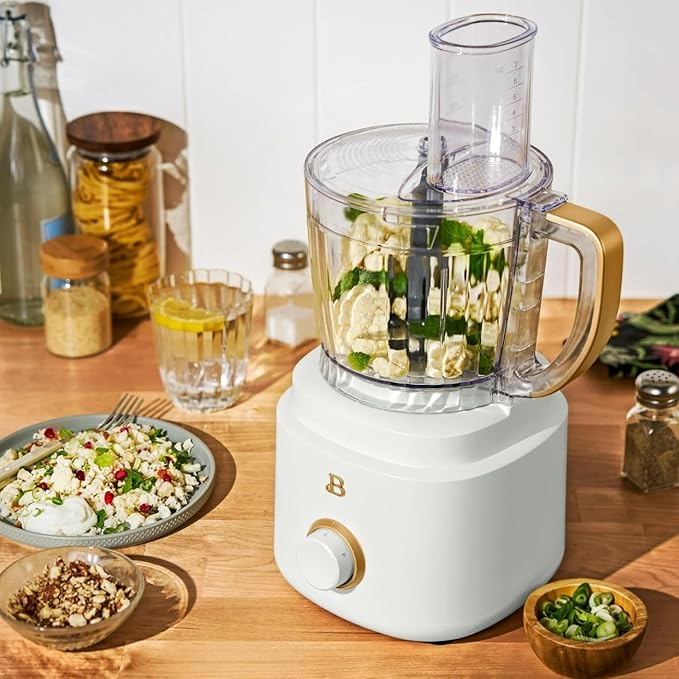 Beautiful 10‑Cup Food Processor ‑ 500 W, Variable Speed, Twist‑Lock, Dishwasher‑Safe Parts, Included Accessories (White Icing)