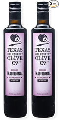 Traditional Balsamic Vinegar - Gourmet Barrel Aged Balsamic Vinegar - Great for Dressing Dipping Glazing - No Artificial Flavors or Added Sugar - Made in Texas (16.9 oz, 2 Pack)