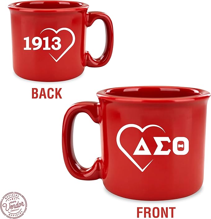BBGreek Delta Sigma Theta Sorority Paraphernalia - Official Vendor - 15oz Campfire Mug - 1913 Greek Letters