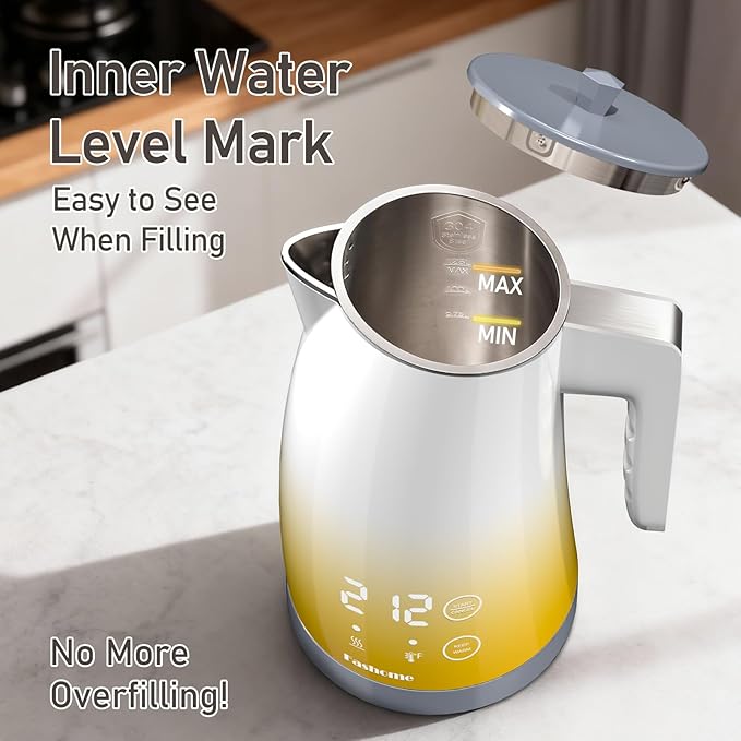 electric kettle with 5 presets temperature control (Yellow Gradient)
