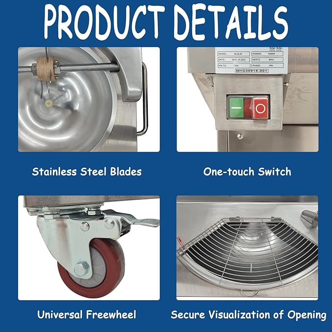 1.5KW 24L Commercial Meat Vegetable Food Processor 110V Vertical Electric Food Cutter Chopper Multifunction Food Blender Cutter for Vegetables Meat Ginger Garlic