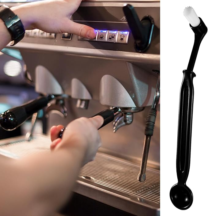 2 Pieces Espresso Machine Cleaning Brush Kit Espresso Cleaner Brushes Coffee Cleaning Brush with Spoon Head for Coffee Grinder and Espresso Cleanings Home Kitchen Accessories