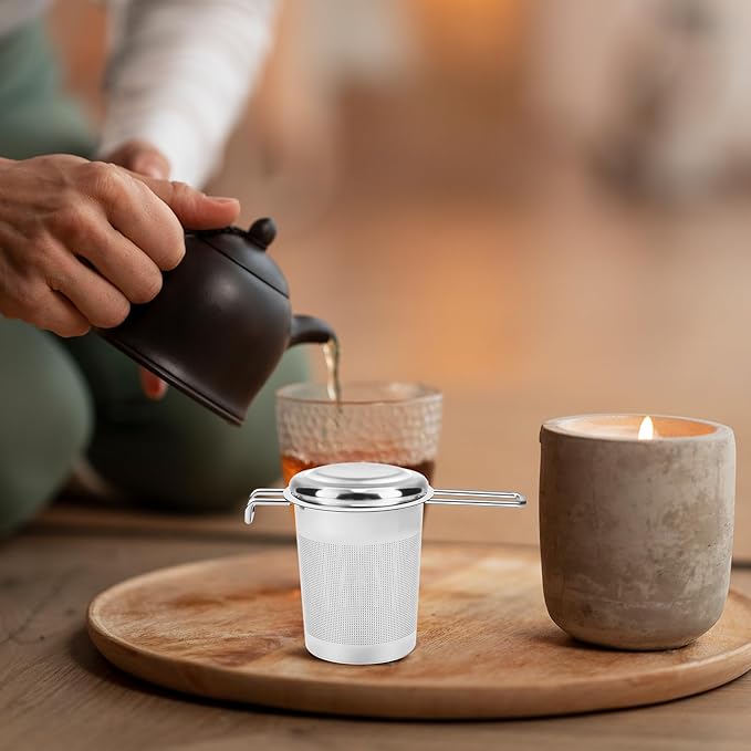 Numola Large Tea Infuser - Stainless Steel Loose Leaf Tea Steeper with Heat Resistant Double Handles, Tea Strainer & Tea Ball for Mugs, Cups & Teapots - Perfect for Home, Office, Coffee