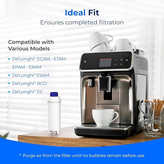 Waterdrop Coffee Water Filter, Replacement for De'Longhi® Filter, DLS C002 De'Longhi® Water Filter, ECAM/ETAM/EPAM Series, EC680/5, TÜV SÜD Certified (4 Packs）