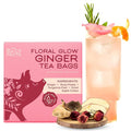 Tea Facto Goddess Glow* Ginger Tea Bags with Dried Ginger Roots, Tangerine Peels, Rose Petals, Dried Apples - Natural Fiber, Zero Added Sugar, Zero Caffeine - 10 Count