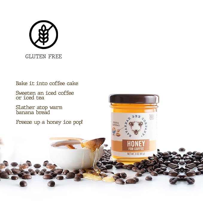 Savannah Bee Honey for Coffee - Natural Sweetener - Perfect to Off Set Bold Coffee Flavor