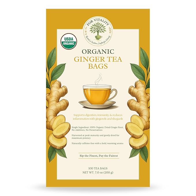 Organic Ginger Tea (100 tea bags | 7 oz | 200g)